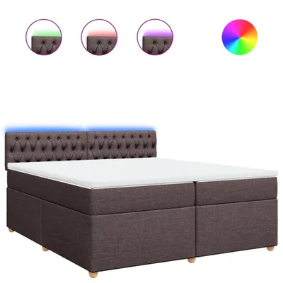 Obrázok produktu pre vidaXL Boxspring posteľ s matracom Tmavo hnedá 200x200 cm Látka