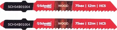 Produktbild von Schmith Stichsägeblätter HCS 50CRV 75mm 12TPI 2 Stk. Säbelsägeblätter Stichsägeblatt Multitool Zubehör Fuchsschwanz Säge Werkzeug Pendelhubsäge Universal