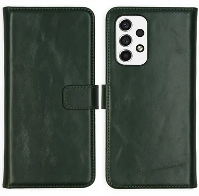 Imagen del producto de Funda de Cuero Auténtico tipo Libro para Samsung Galaxy A53 - Verde