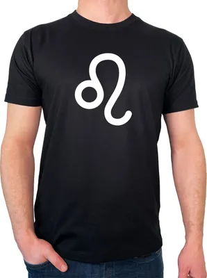 Produktbild von Huuraa Herren T-Shirt Löwe Sternzeichen Zeichen S Black Bio Baumwolle Fairtrade Herrenshirt Geschenkidee