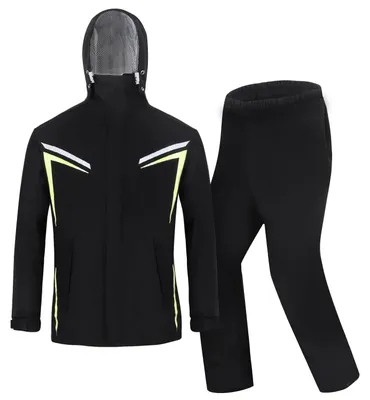 Imagen del producto de Elzusha - Traje de lluvia impermeable para adultos - Unis con reflectores