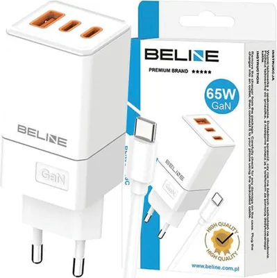Obrázek produktu pro Beline Charger 65W GaN 2xUSB-C +USB-A + USB-C cable
