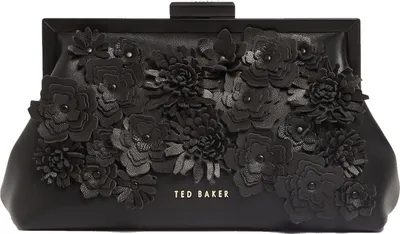 Produktbild von Ted Baker Umhängetasche Fiorell Flower 3D Applique Clutch Bag Black schwarz