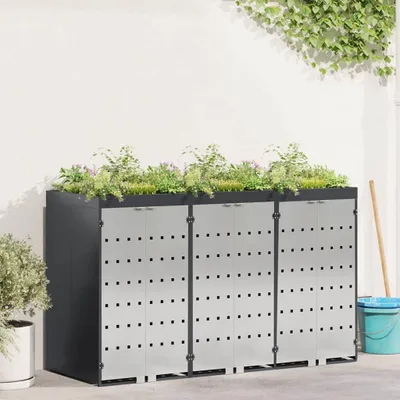 Produktbild von "Schlussverkauf" Wagenmüllbehälter/Mülltonnenbox - für 3 Behälter 204x77,5x121,5 cm Stahl  C17004