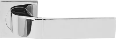 Produktbild von DOMINO Türgriff ohne Schlossrosette | quadratischen Rosetten | Türklinke für Zimmertür, Bürotür | Türbeschläge aus Aluminium |Chrom Türdrückergarnitur | FOKUS-QR M6