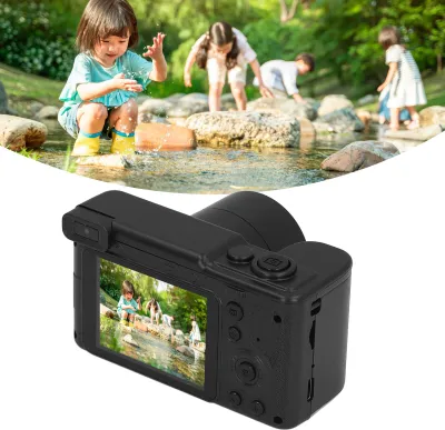Obrázek produktu pro 4K digitální fotoaparát, přední a zadní objektiv, 50 MP, video se stativem, pro chlapce, dívky, studenty, dárek k narozeninám, elektronická stabilizace obrazu