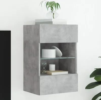 Productafbeelding van Maison Exclusive - TV-meubel met LED-verlichting, betonkleur, 40x30x60,5 cm