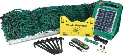 Produktbild von AKO PoultryNet All-In-One Kit Solar, Komplettset Hühnernetz, Weidezubehör