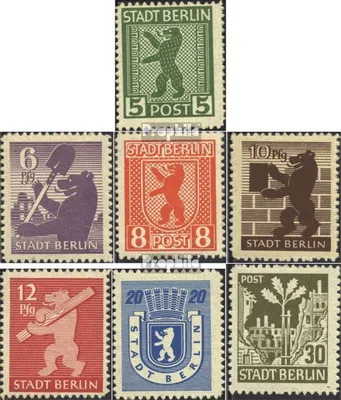 Produktbild von Briefmarken Sowjetische Zone (All.Bes.) 1945 Mi 1B-7B (kompl.Ausg.)  gestempelt Berliner Bär