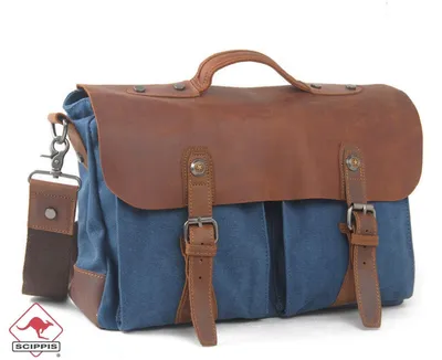 Image de Scippis Messenger Westfield - Sac à bandoulière en toile avec détails en cuir