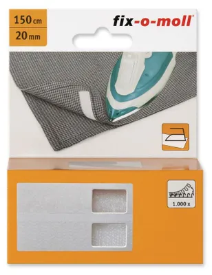 Produktbild von Klettband zum Aufbügeln fix-o-moll 150 cm x 20 mm weiß