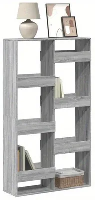 Image de Grande bibliothèque en chêne Sonoma gris, dimensions 100x33x175 cm, avec étagères