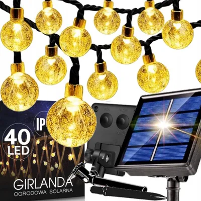 Produktbild von Solar LED Lichterkette 40 Kugeln für Garten Terrasse Balkon Außen
