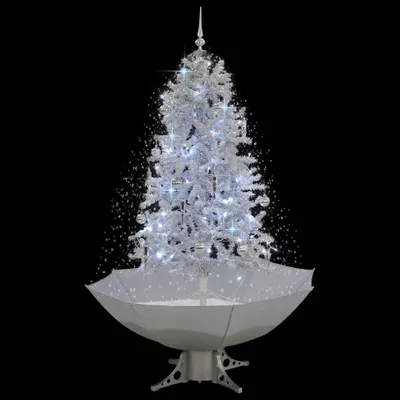 Imagen del producto de vidaXL Árbol de Navidad artificial con base en forma de sombrilla, color blanco, 170 cm