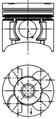 Produktbild von KOLBENSCHMIDT 40392600 Kolben für OPEL Corsa C Schrägheck (X01) Meriva A (X03) Astra H Caravan (A04) Astra H Schrägheck (A04) Astra H GTC (A04)