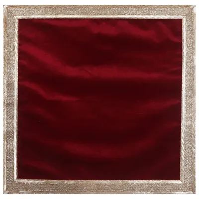 Samttuch rot mit Goldrand 61x61 cm für Pooja & Dekoration