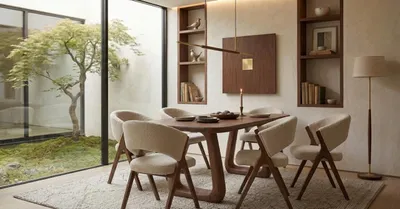 Productafbeelding van Moderne eethoekset met een eettafel en 6 comfortabele stoelen