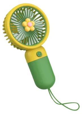 Obrázek produktu pro mini ventilátor na baterie s květim vzorem – přenosný ventilátor s USB portem