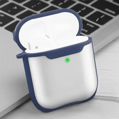 Produktbild von Mobigear Shockproof  Apple AirPods 1 Stoßfeste Hardcase Hülle - Dunkelblau