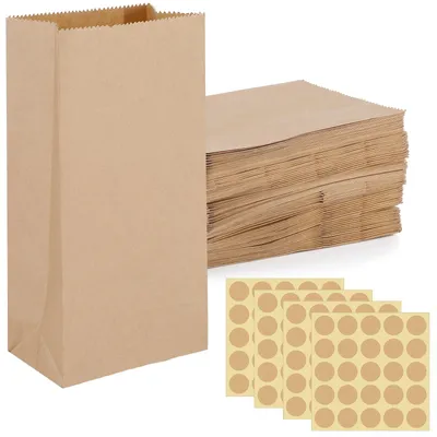 Imagen del producto de Bolsas de papel marrones, 100 unidades, 9 x 18 x 5,5 cm, para calendarios de adviento