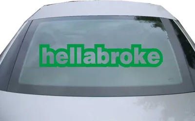 Produktbild von Indigos UG - Aufkleber Heckscheibe & Motorklappe DE2883 - grün - 600x114 mm - Hellabroke - Fisch - Auto Scheiben Fenster Heckklappe Tuning Racing JDM - Die cut
