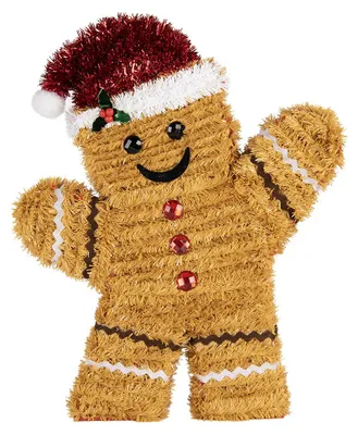 Zdjęcie produktu dla Clayre & Eef Dekoracja świąteczna – piernikowy ludzik 25 x 4 x 30 cm, brązowy, tworzywo sztuczne