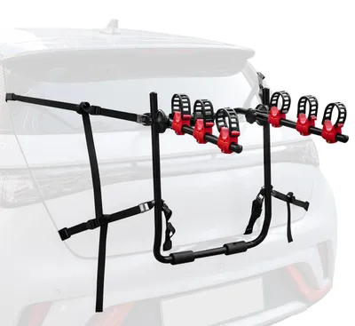 Produktbild von COSTWAY Kofferraum Fahrradträger für 3 Fahrräder, Fahrradheckträger klappbar mit verstellbarer Winkel, Heckklappenträger Heckträger bis 50kg
