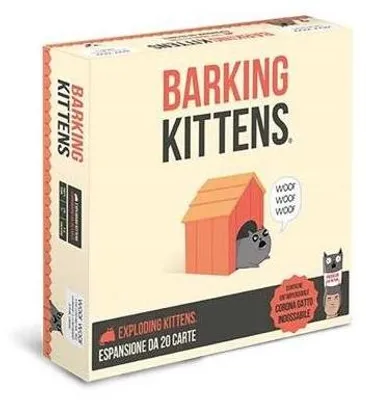Zdjęcie produktu dla Exploding Kittens: Barking Kittens (Wydanie włoskie) – Gra planszowa – Asmodee Italia – 2-5 graczy – 7+
