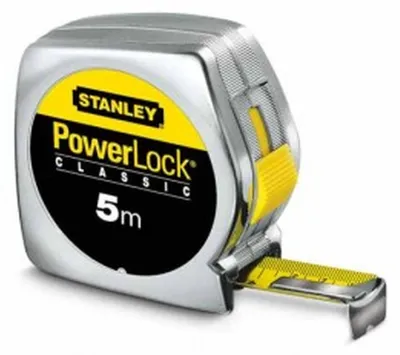 Maßband STANLEY POWERLOCK 5 m x 25 mm mit Chromgehäuse und MYLAR-Beschichtung
