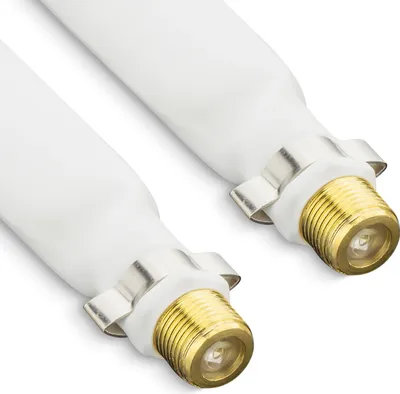 Produktbild von deleyCON Fensterdurchführung SAT Kabel 21,5cm Länge 16cm flexibel Kupplung Fenster & Türen extrem flach 2mm geschirmt 2 Stück - Weiß