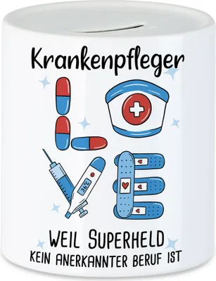 Produktbild von Ich Bin Krankenpfleger Weil Superheld Kein Anerkannter Job Ist Spardose  Geschenk Danke Sagen