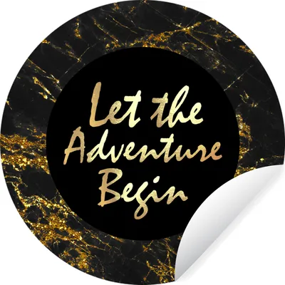 Produktbild von MuchoWow® Runde Wandtattoo - Wandsticker Tapete Aufkleber Zitat - Außen - Gold - Marmor Ø 50 cm Selbstklebend und Repositionierbar - Wandaufkleber - Kreis - Wand Kreis - Wand Bild - Foto Tapete - Selbstklebende - Wohnzimmerdekoration - Wand Dekoration - Kinderzimmer