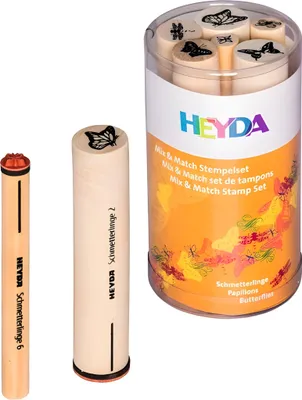 Produktbild von HEYDA 204888443 Stempel-Set Mix & Match Schmetterlinge Holz