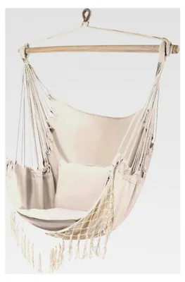 Produktbild von Hängesessel Outdoor 97 x 130 cm Beige bis 120 kg - Schaukelsessel für Außen und Innen - Hängeschaukel für Haus, Garten oder Balkon