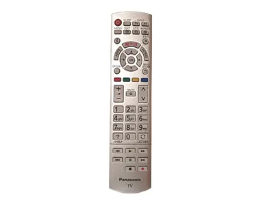 A Panasonic TV remote control is shown against a white background.