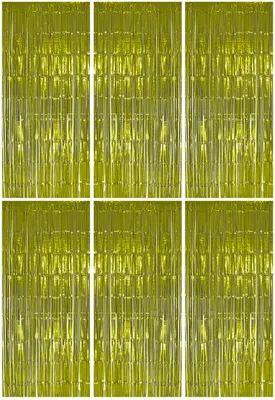 Produktbild von 6x Lametta Vorhang - gelb - 91x244 cm