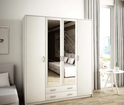 Obrázek produktu pro Prostorná šatní skříň SIMELA - šířka 168 cm, bílá