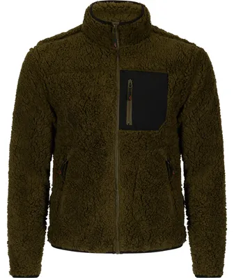 Produktbild von il Lago Prestige Teddyfleece-Jacke Halver Herren (Oliv/Schwarz) Größe L