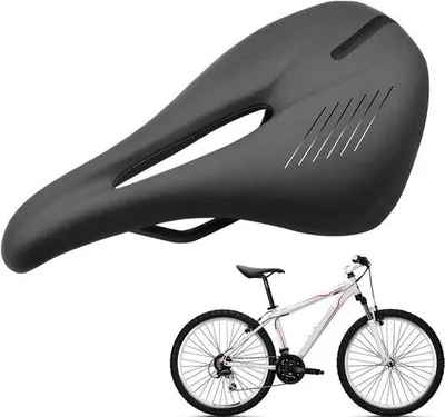 Productafbeelding van Fietszadel - Gevoerd zadel - Comfortabel fietsen - Schokabsorberend ontwerp - 24.5 x 14.5 cm - Zwart