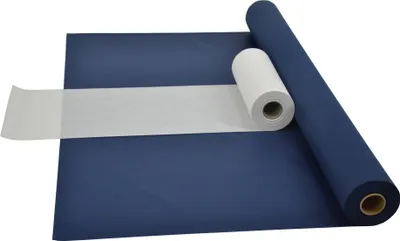 Produktbild von Sensalux Kombi-Set 1 Tischdeckenrolle 1,5m x 25m blau + Tischläufer 30cm weiß
