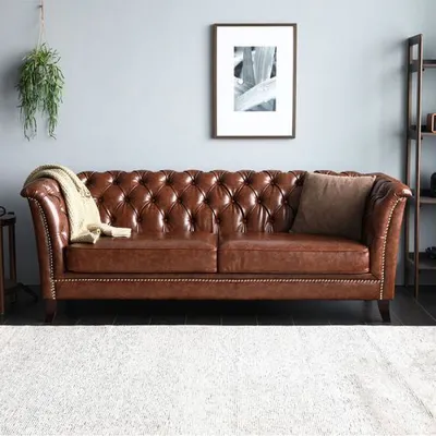Obrázek produktu pro Chesterfield Leder Polster Design Sofa Luxus Couch Klassische Sofa 2 Sitzer