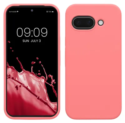 Produktbild von kwmobile Handyhülle für Google Pixel 9a Hülle, für Pixel 9a Case - Hülle Silikon - kabelloses Laden - Pastell Koralle
