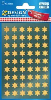 Image de AVERY Zweckform ZDesign Stickers de Noël "Etoiles", or