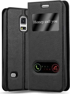 Produktbild von Cadorabo Schutzhülle für Samsung Galaxy S5 MINI / S5 MINI DUOS Hülle in Schwarz Handyhülle Book Case Cover Etui