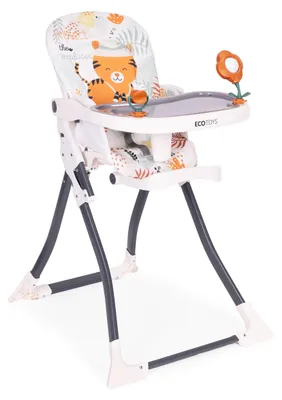 Obrázek produktu pro EcoToys HC301-2402 Skládací dětská jídelní židlička s hračkami Tygřík