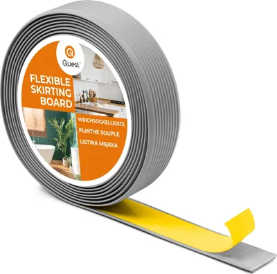 Produktbild von QUEST Selbstklebende PVC-Antirutschleiste, gerillt, LAP3, 35mm, 5m, grau