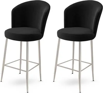 Produktbild von Skye Decor, Alte - Black, Chrome, Barhocker-Set (2-teilig), 100 % METALL, Schwarz, 46 x 40 x 102 cm