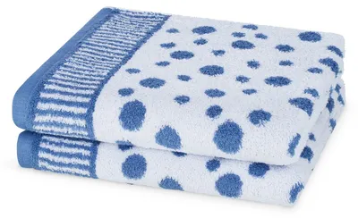 Produktbild von Ross Walk-Frottier Handtücher Tupfen allover Handtuch 50x100 cm blau