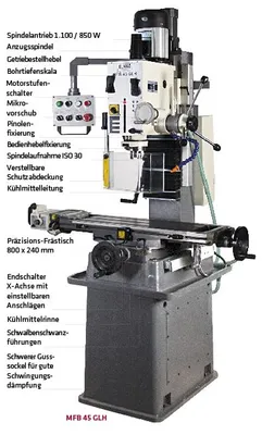 Image de Fraiseuse et perceuse à engrenages MFB 45 GLH