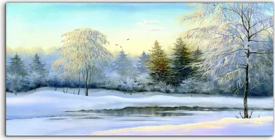 Produktbild von Coloray - Glasbild - 100x50 cm - Wandbild - Glasbilder - Deko Landschafts Wald Winter Wald